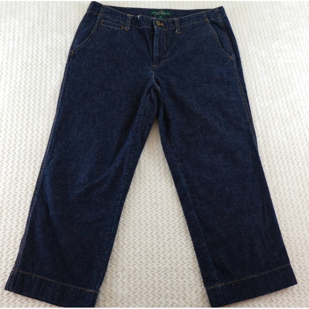 LRL Lauren Jeans Co. Ralph Lauren Size 10 Mid-Rise Straight Dark Denim